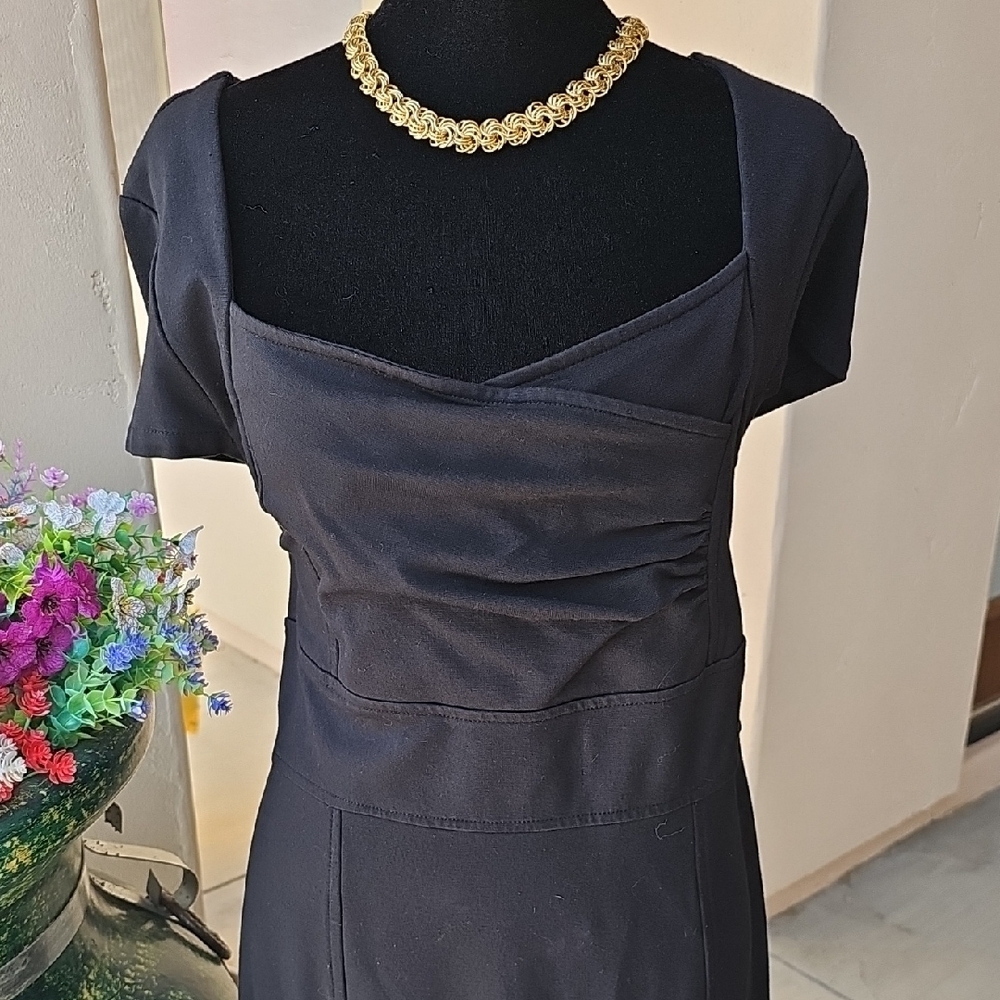 Lane Bryant Blue Ruched Sheath Midi Dress